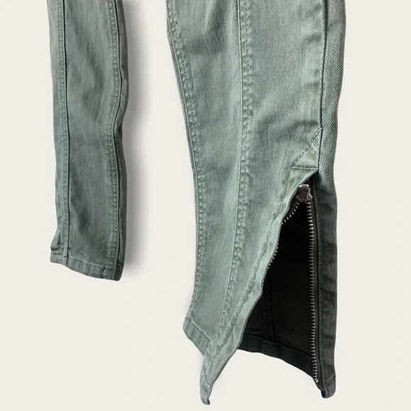 WHBM Blanc Olive Green Slim Ankle Utility Jeans Size 6R - Picture 9 of 10